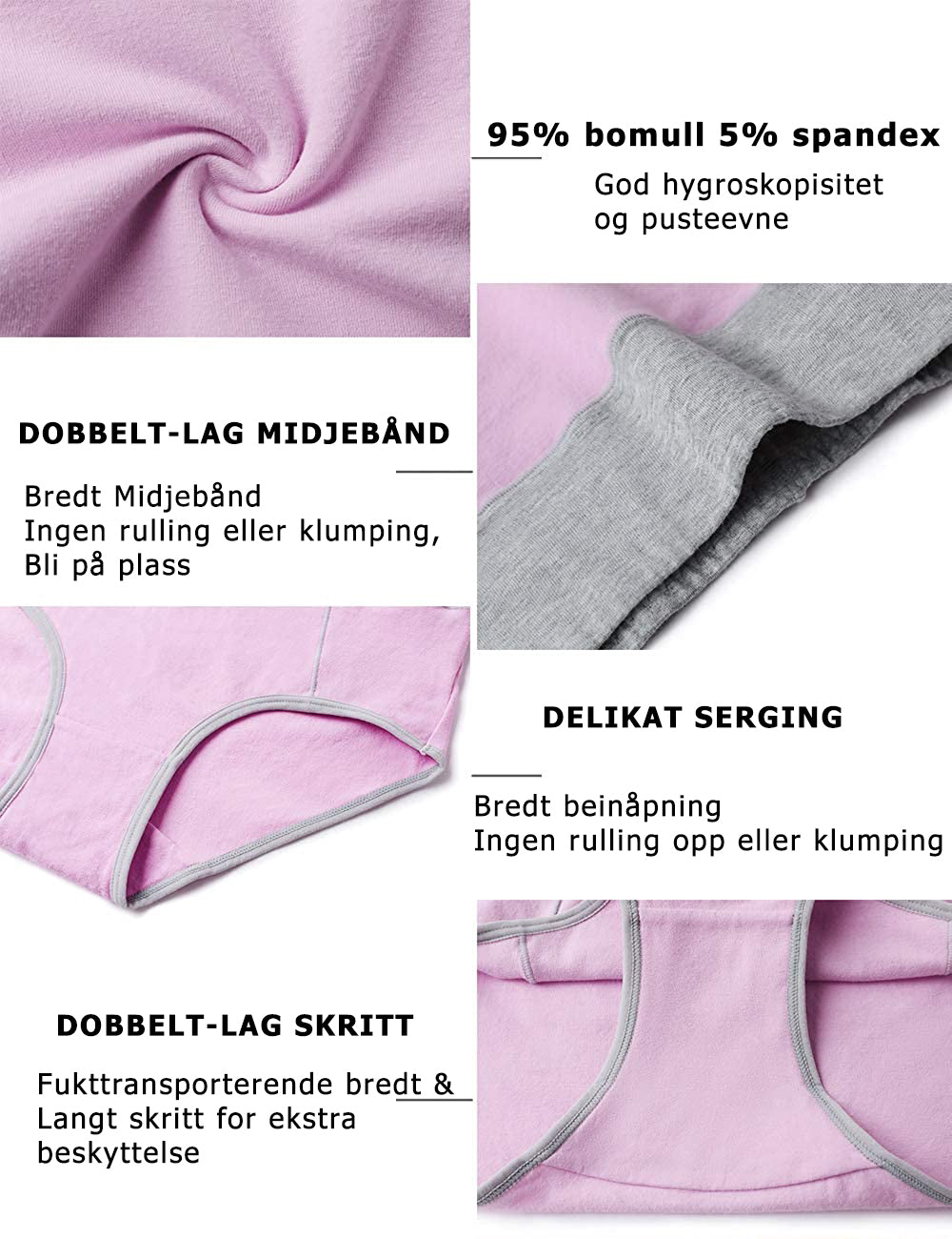 🔥PurityPanties | Opplev ultimat hygiene med avansert fuktighetskontroll! (3+2 Gratis)🔥